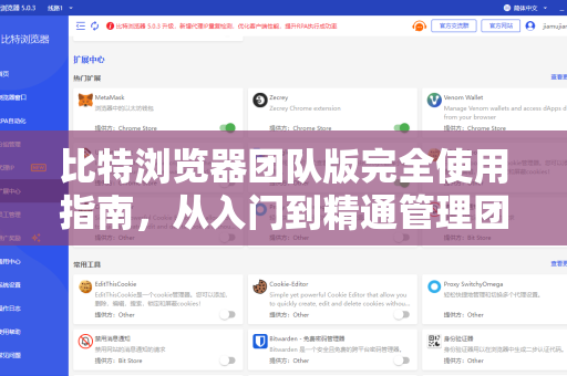 比特浏览器团队版完全使用指南，从入门到精通管理团队浏览器环境