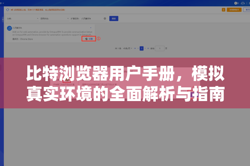 比特浏览器用户手册，模拟真实环境的全面解析与指南