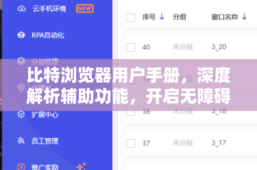 比特浏览器用户手册，深度解析辅助功能，开启无障碍高效浏览体验