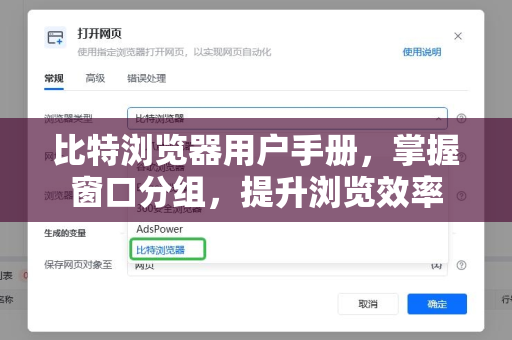 比特浏览器用户手册，掌握窗口分组，提升浏览效率