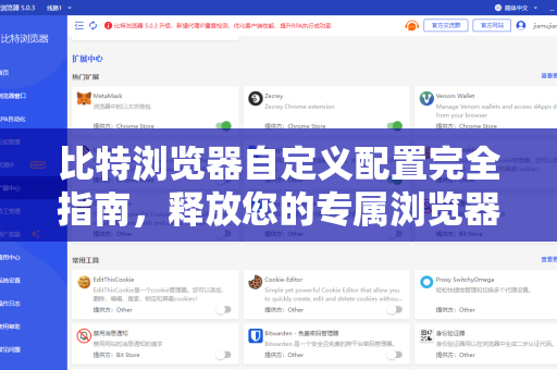 比特浏览器自定义配置完全指南，释放您的专属浏览器潜能