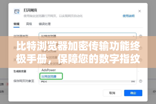 比特浏览器加密传输功能终极手册，保障您的数字指纹与账户安全